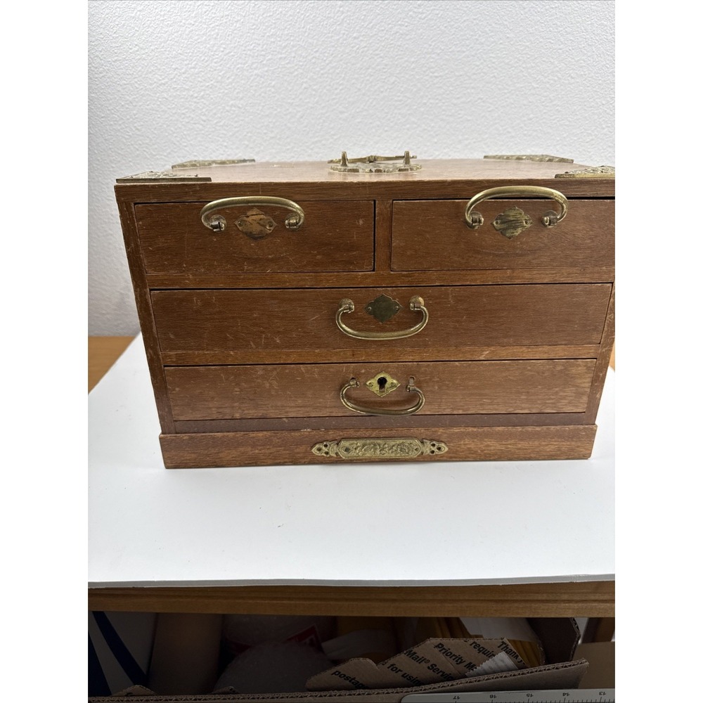Antique Wooden Jewelry Box